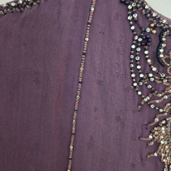 Matthew Williamson Beaded Purple Sleeveless Tank Top Size 8 Small b62 - Picture 7 of 8